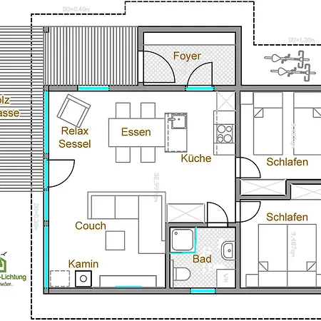 Bis 4 Personen F3h2 Holiday home Ruhla